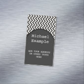 Carte De Visite Magnétique ZIGZAG pattern - black + your background & ideas (In Situ)