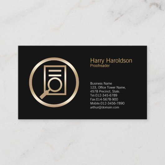 Carte De Visite Magnification du lecteur de documents en verre Bus (Devant)