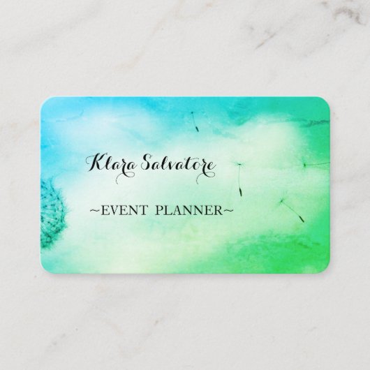 Carte De Visite Magnifique Adorable Doux Vert Dandelion (Devant)