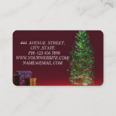 Carte De Visite Magnifique adorable lumière de Noël TRee (Dos)