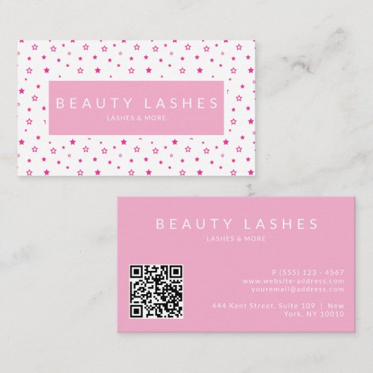 Carte De Visite Magnifique Beauté Lashes All Professions QR code (Devant / Derrière)