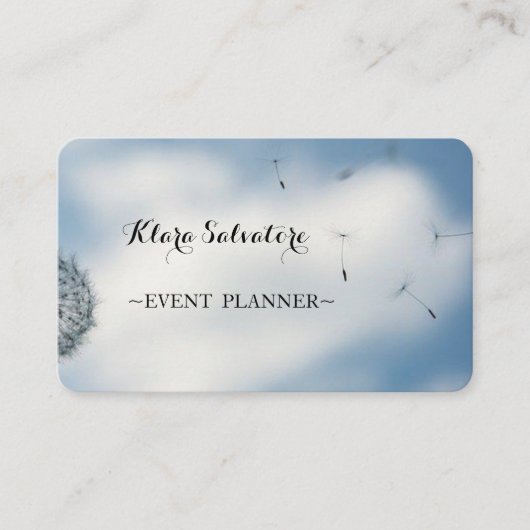 Carte De Visite Magnifique Belle Cool tendance Bleu Dandelion (Devant)