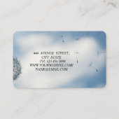 Carte De Visite Magnifique Belle Cool tendance Bleu Dandelion (Dos)