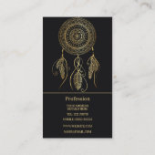 Carte De Visite Magnifique Black Gold Dream Catcher Mandala (Dos)
