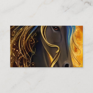 Carte De Visite Magnifique Cheval foncé Triptyque