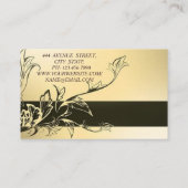 Carte De Visite Magnifique Fleur Noir Or Moderne Moderne (Dos)