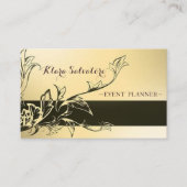 Carte De Visite Magnifique Fleur Noir Or Moderne Moderne (Devant)