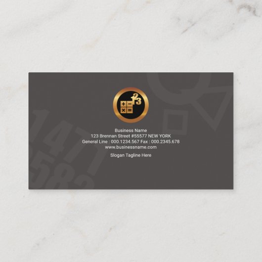Carte De Visite Magnifique Icône Math Gold Symbols Math Tutor (Dos)