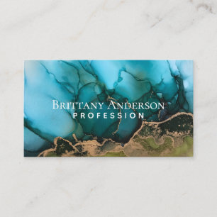 Carte De Visite Magnifique or noir Turquoise vert