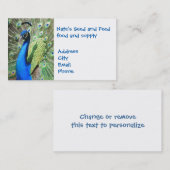 Carte De Visite Magnifique Peacock (Devant / Derrière)