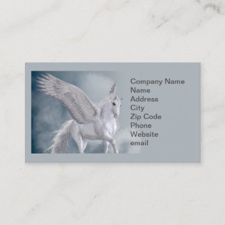 Carte De Visite Magnifique Pégase Blanc