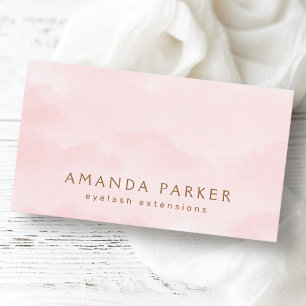 Carte De Visite Magnifique spa de beauté à l'aquarelle rose pâl
