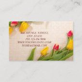 Carte De Visite Magnifique Superbe Tulipe Rouge Et Jaune (Dos)
