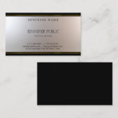 Carte De Visite Magnifique Unique Moderne Glamor Argent Or fin (Devant / Derrière)