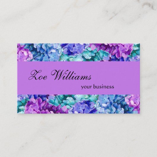 Carte De Visite Magnifiques fleurs d'hydrangée, personnalisées (Devant)