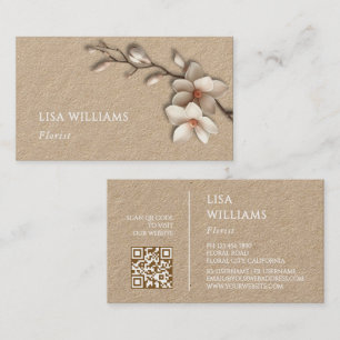 Carte De Visite Magnolia 3D Magnolia Rustique   Code QR