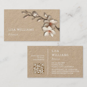 Carte De Visite Magnolia 3D Magnolia Rustique Code QR