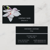 Carte De Visite Magnolia blanc (Devant / Derrière)