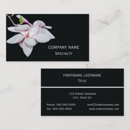 Carte De Visite Magnolia blanche (Devant / Derrière)