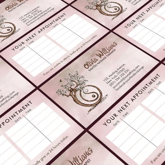 Carte De Visite Magnolia Blossom Yin Yang Tree