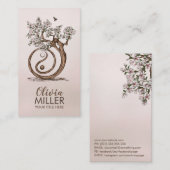 Carte De Visite Magnolia Blossom Yin Yang Tree (Devant / Derrière)