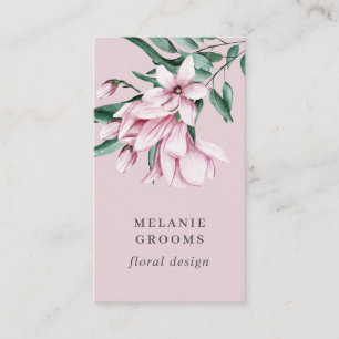 Carte De Visite Magnolia et Eucalyptus Pink Floral Botanal