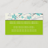 Carte De Visite Magnolia fleurs turquoise vert floral (Dos)