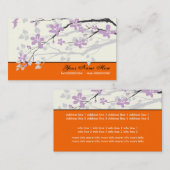 Carte De Visite Magnolia fleurs violet orangé (Devant / Derrière)