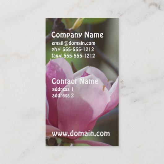 Carte De Visite Magnolia rose (Devant)