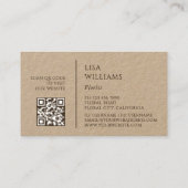 Carte De Visite Magnolia rustique 3D en ivoire | Code QR (Dos)