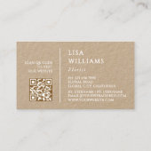 Carte De Visite Magnolia rustique 3D en ivoire | Code QR (Dos)