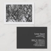 Carte De Visite Magnolia Tree Branches B&W (Bordé) (Devant / Derrière)