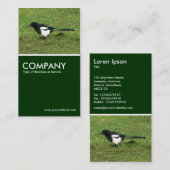 Carte De Visite Magpie européenne - Vert foncé (Devant / Derrière)