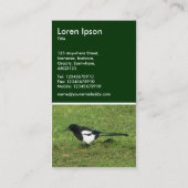 Carte De Visite Magpie européenne - Vert foncé (Dos)