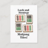 Carte De Visite Mahjong Tiles Luck Strategy Jeu (Devant)