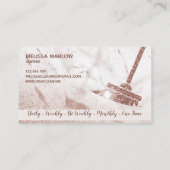 Carte De Visite Maid Cleanhouse Rose étincelant marbre d'or (Dos)