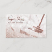 Carte De Visite Maid Cleanhouse Rose étincelant marbre d'or (Devant)