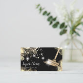 Carte De Visite Maid Cleanhouse Sparkling Dripping Gold Busine (Debout devant)