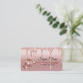 Carte De Visite Maid Cleanhouse Sparkling or rose (Debout devant)