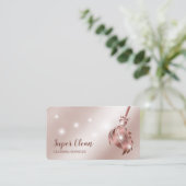 Carte De Visite Maid Cleanhouse Sparkling or rose (Debout devant)