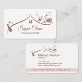 Carte De Visite Maid Cleanhouse Sparkling or rose (Devant / Derrière)