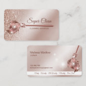 Carte De Visite Maid Cleanhouse Sparkling or rose (Devant / Derrière)