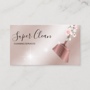 Carte De Visite Maid Cleanhouse Sparkling rose gold