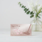 Carte De Visite Maid Cleanhouse Sparkling Rose Gold (Debout devant)