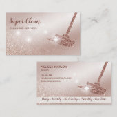Carte De Visite Maid Cleanhouse Sparkling Rose Gold (Devant / Derrière)