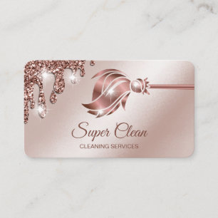Carte De Visite Maid Cleanhouse Sparkling rose gold
