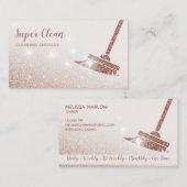 Carte De Visite Maid Cleanhouse Sparkling Rose Gold (Devant / Derrière)