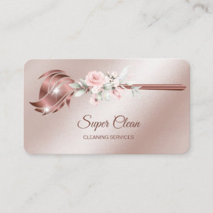 Carte De Visite Maid Cleanhouse Sparkling rose gold