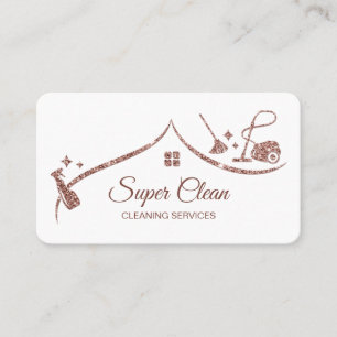 Carte De Visite Maid Cleanhouse Sparkling rose gold