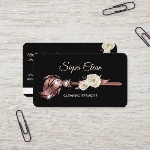 Carte De Visite Maid Cleanhouse Sparkling rose gold Entreprise C